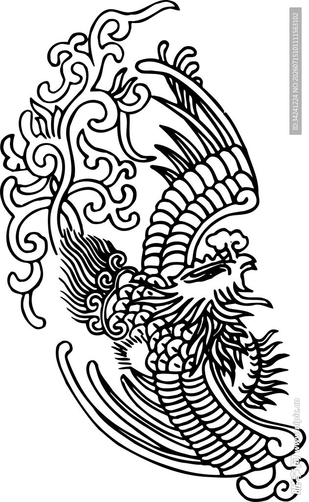 传统凤凰纹身图案设计