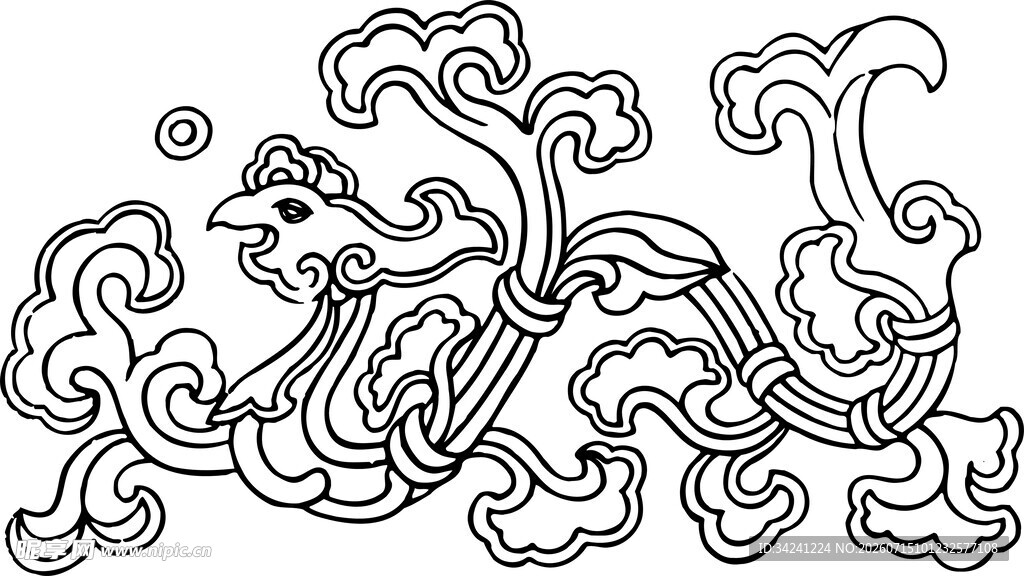 传统中式神兽云纹图案