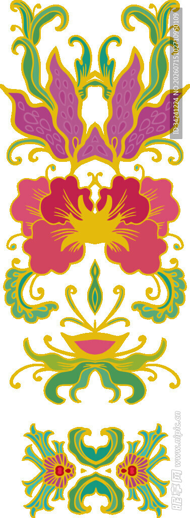 多彩花卉装饰图案
