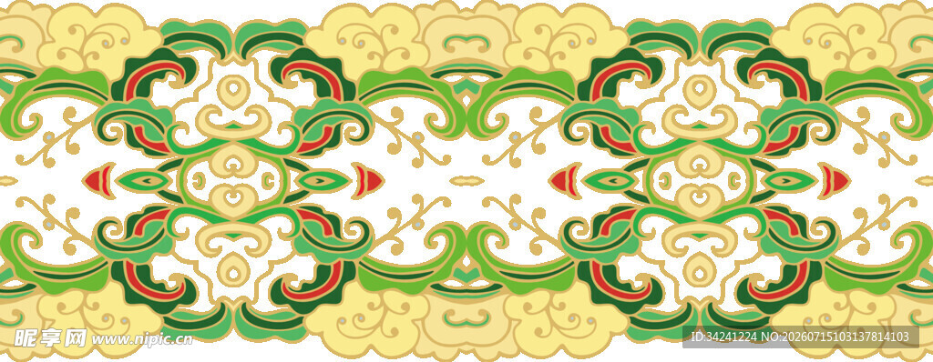 复古花卉几何图案装饰画