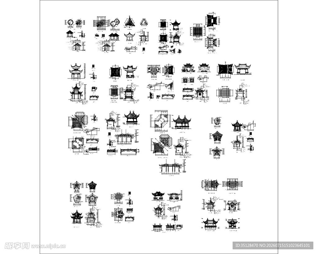 古代园林建筑亭子集合