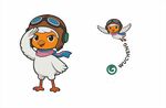 卡通飞行员企鹅形象展示