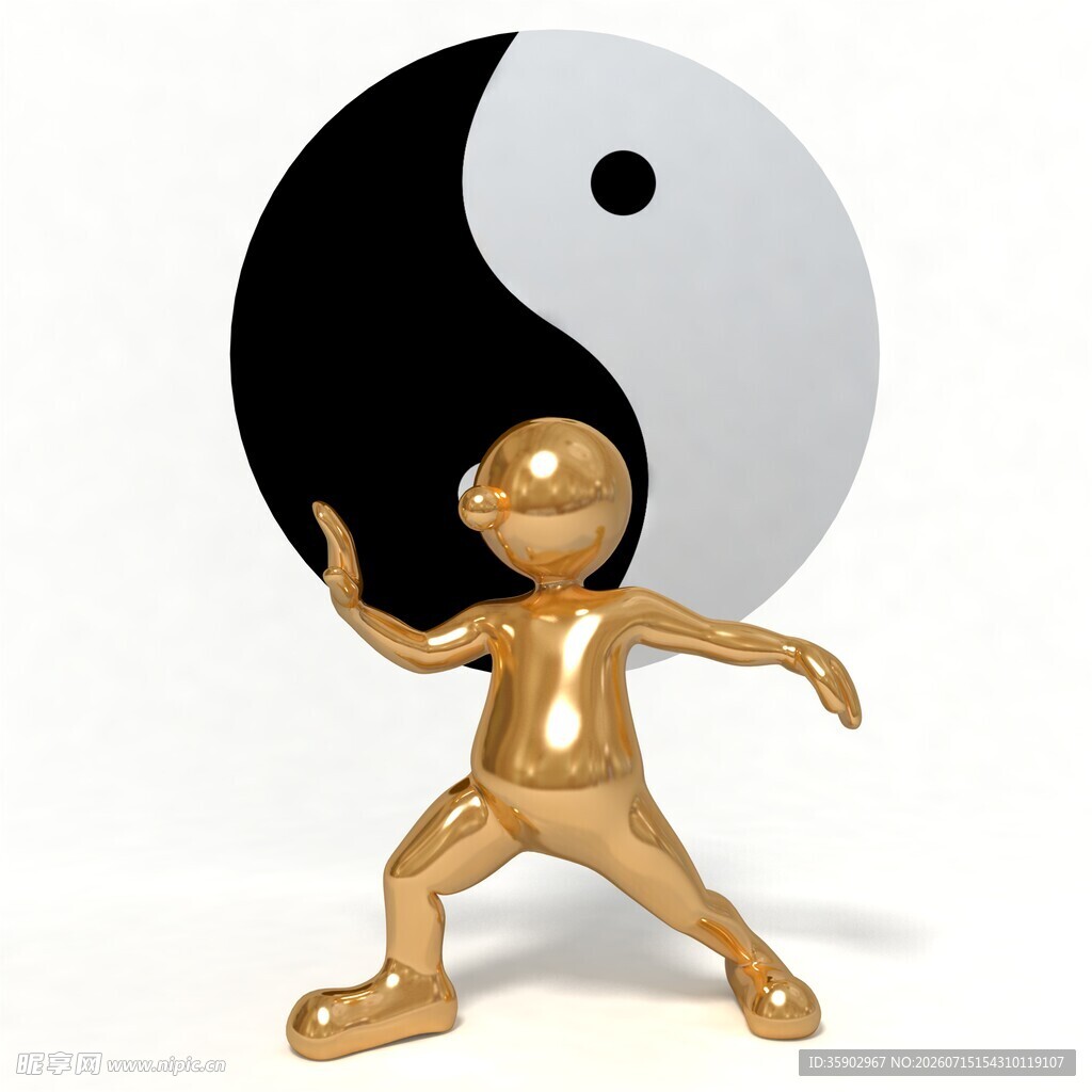 金人托举阴阳太极图