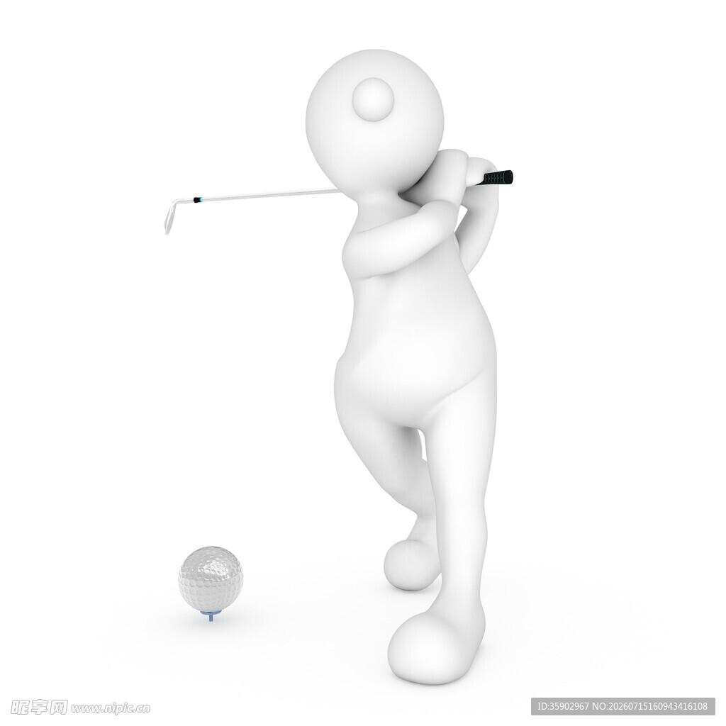 3D小人挥杆打高尔夫球