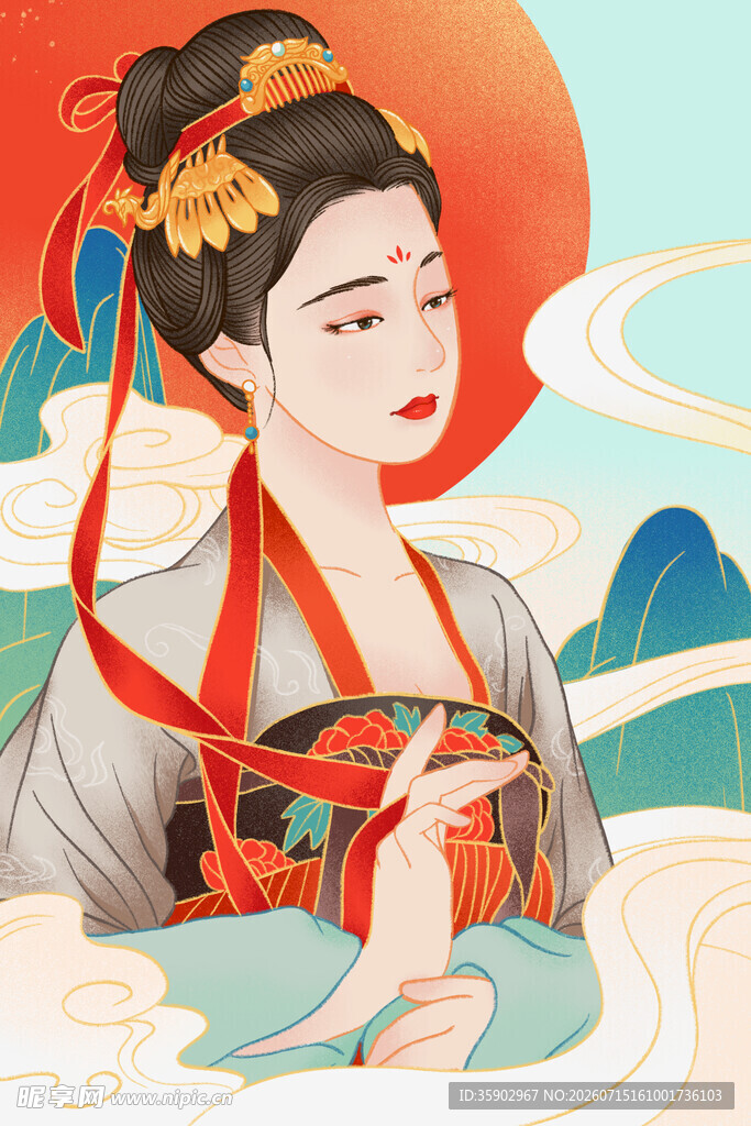 古风仕女图尽显东方韵味