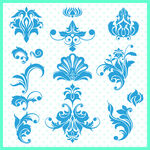 蓝色复古花纹装饰图案