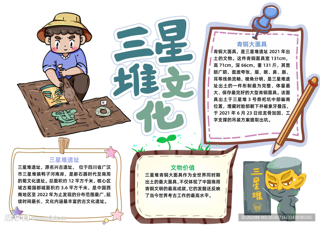 三星堆文化小报手抄报