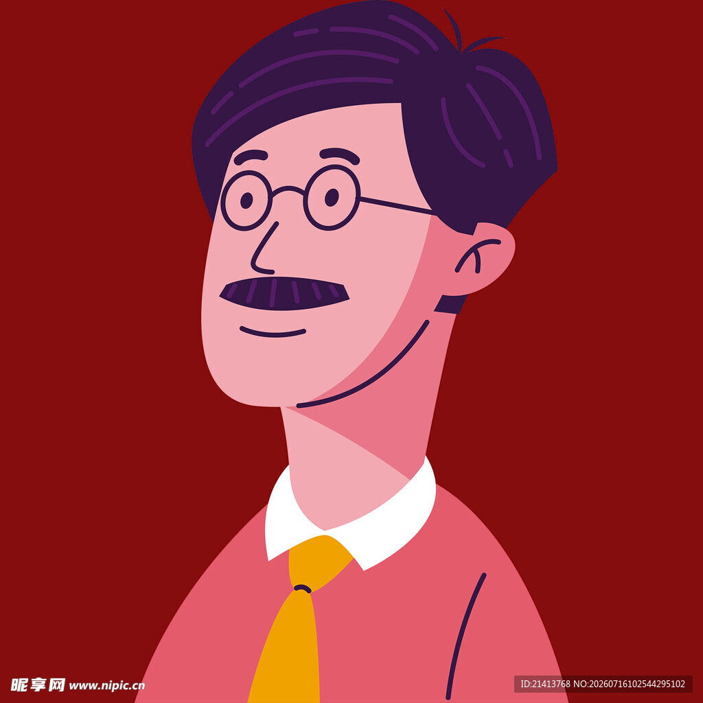 戴眼镜的时髦男士形象