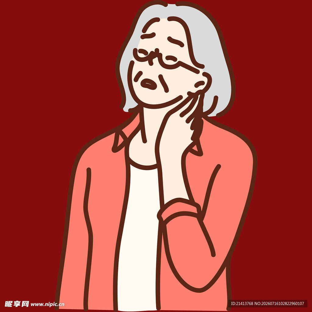 老人牙痛苦恼瞬间
