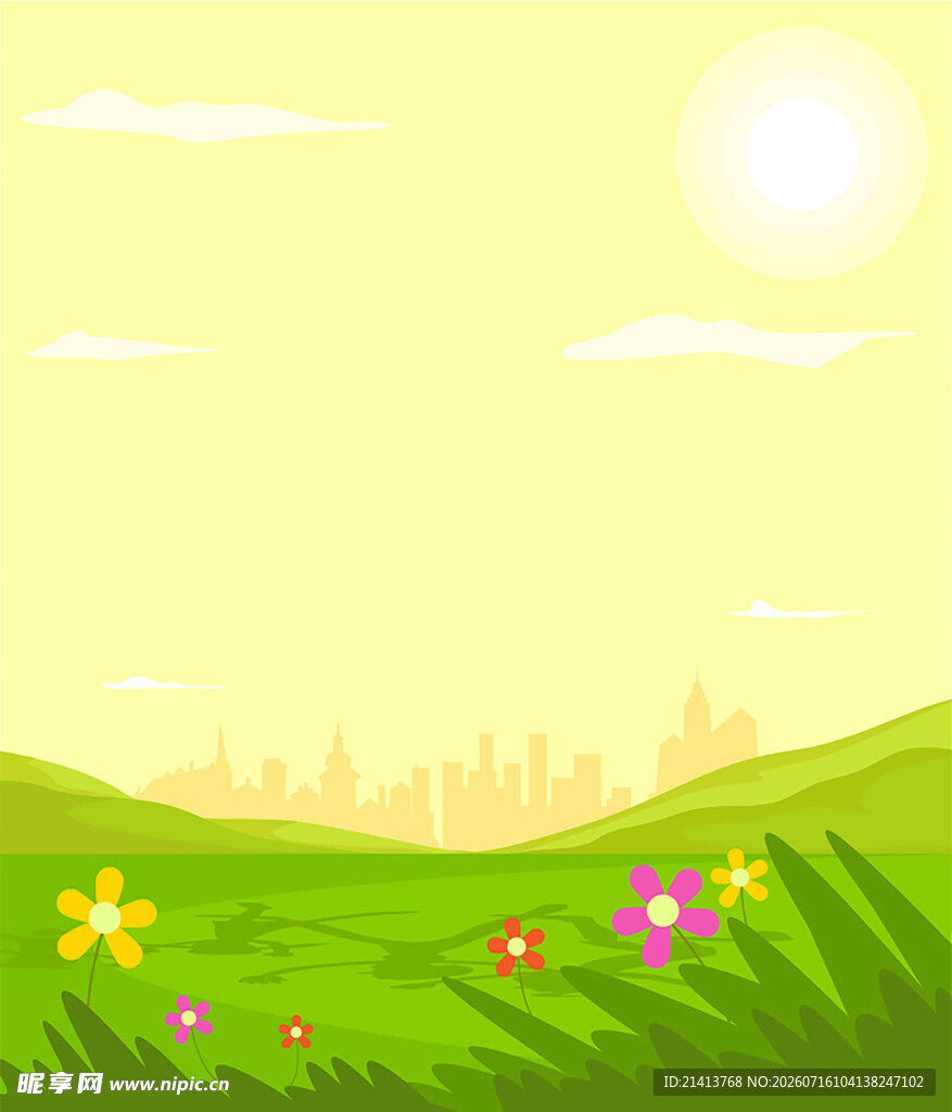 春日草地风景图