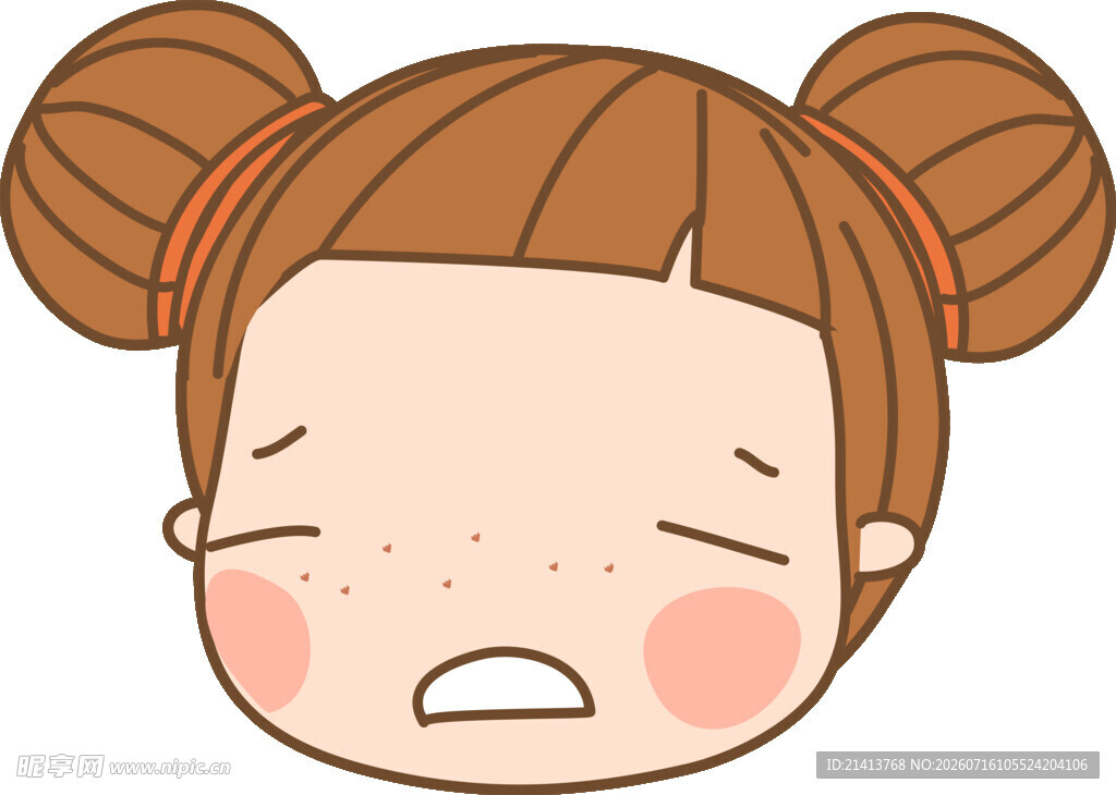 皱眉小女孩的可爱表情