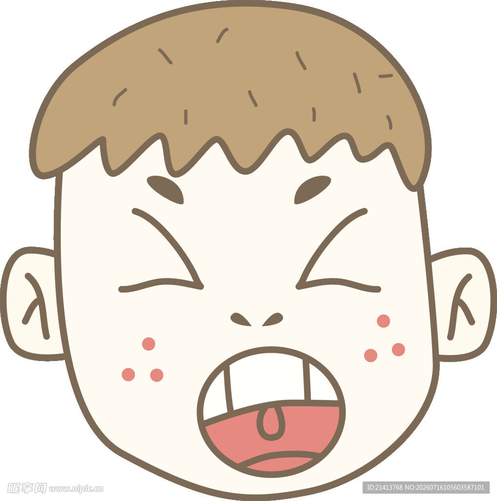 愤怒小男孩卡通表情