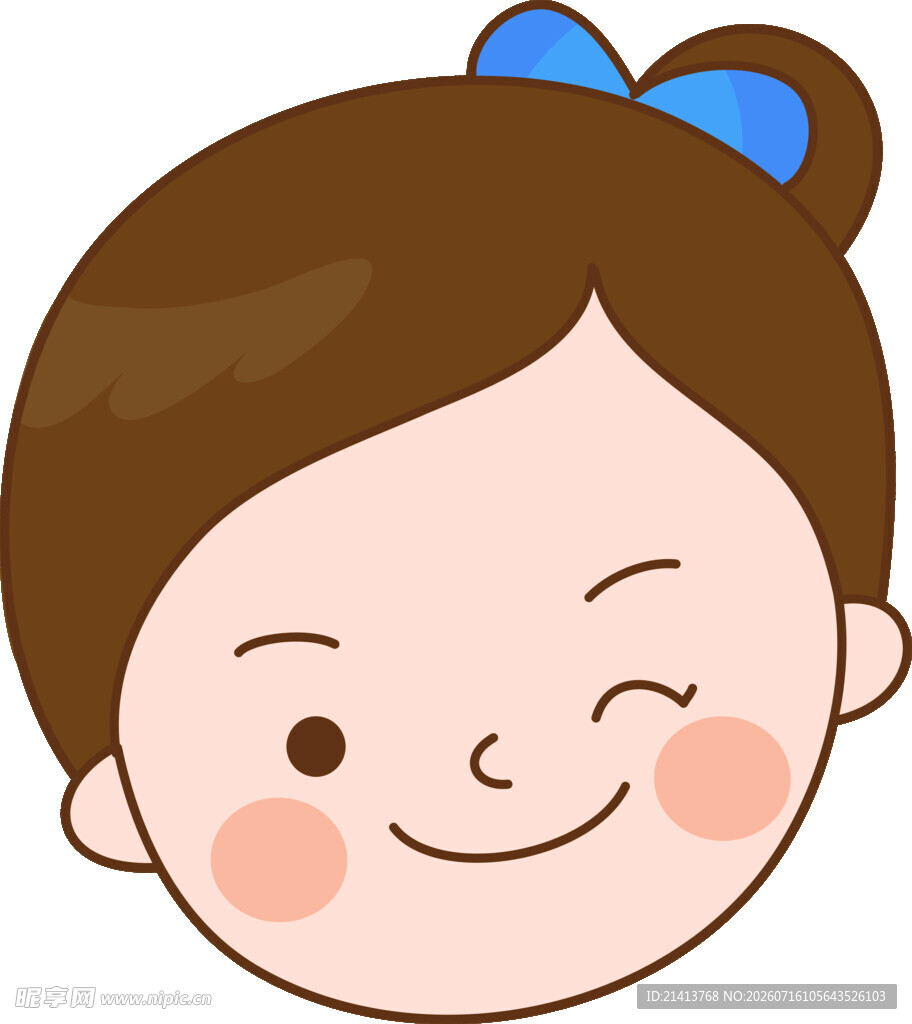俏皮眨眼的可爱小女孩