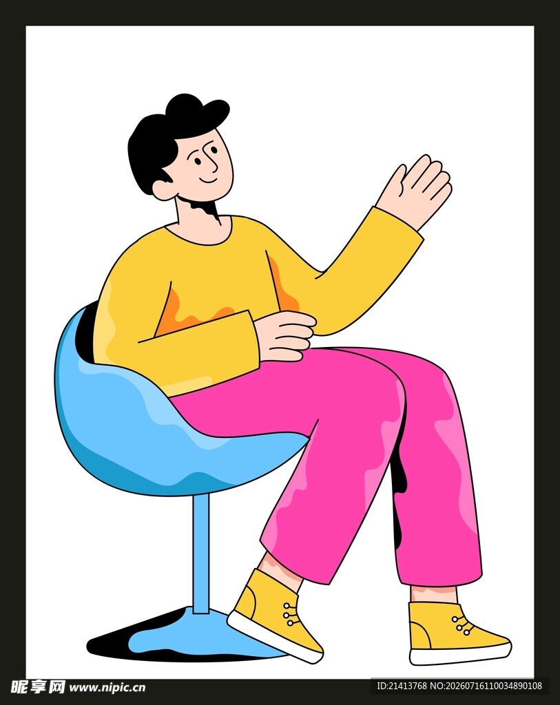 坐着聊天的休闲男子