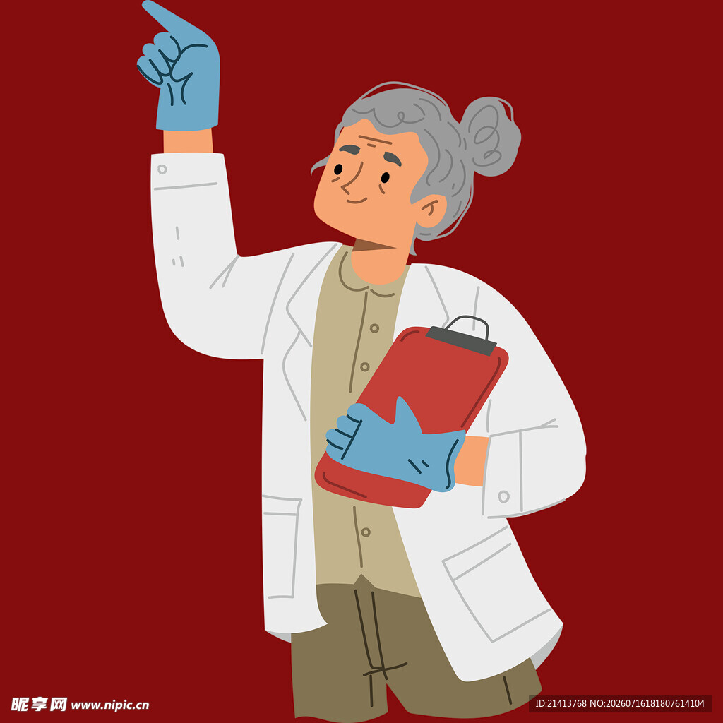 老年女科学家专注实验观察