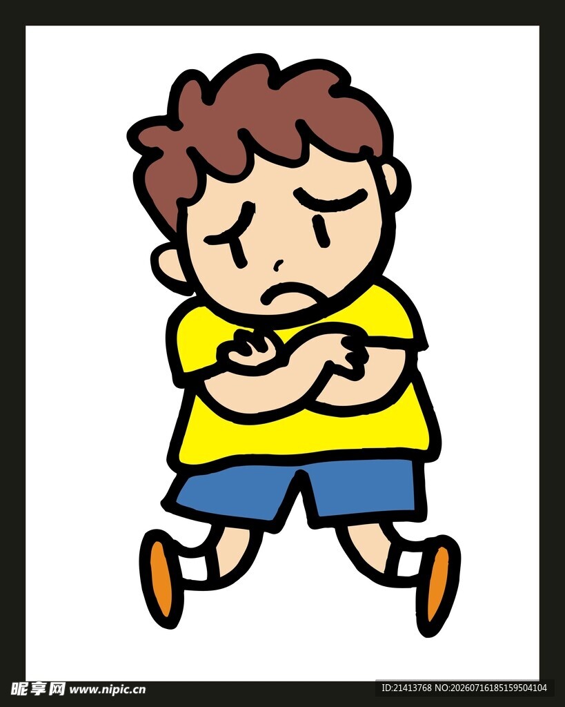 奔跑的苦恼小男孩