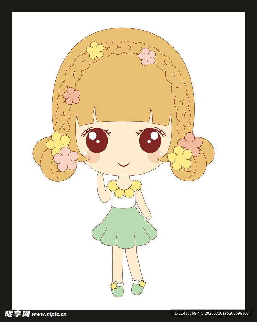双马尾萌系小女孩形象