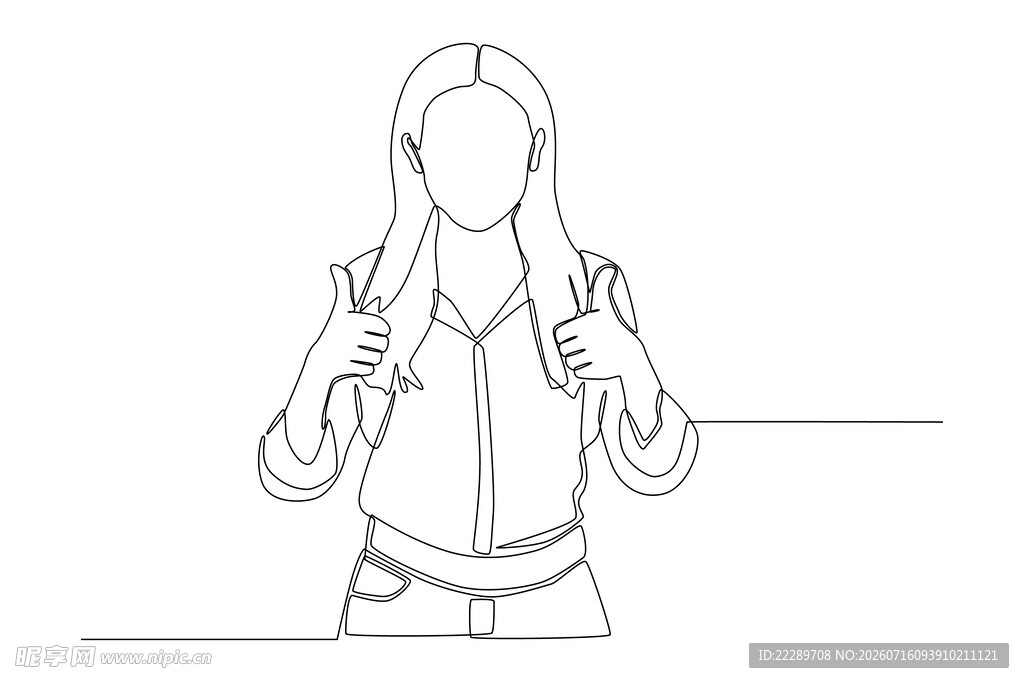 女性比赞手势示意画面