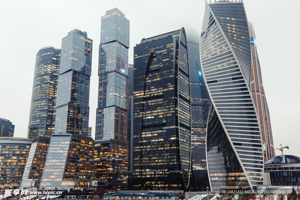 莫斯科现代摩天大楼景观