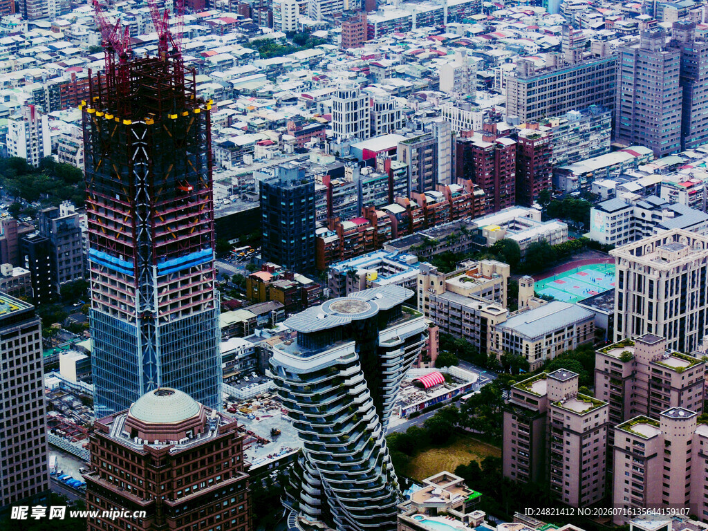 城市繁华建筑景观鸟瞰