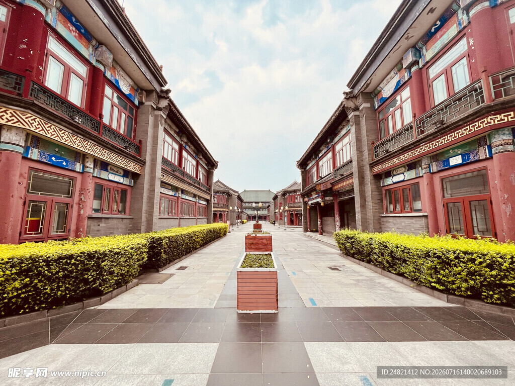 古色古香的中式街道景观