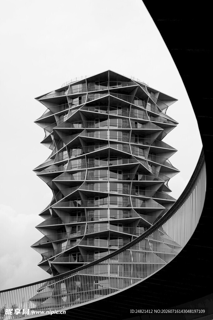 独特建筑结构的塔楼景观