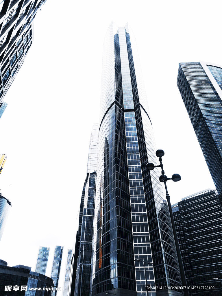 都市摩天大楼建筑群景观