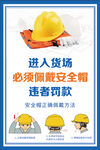货场安全帽佩戴警示海报