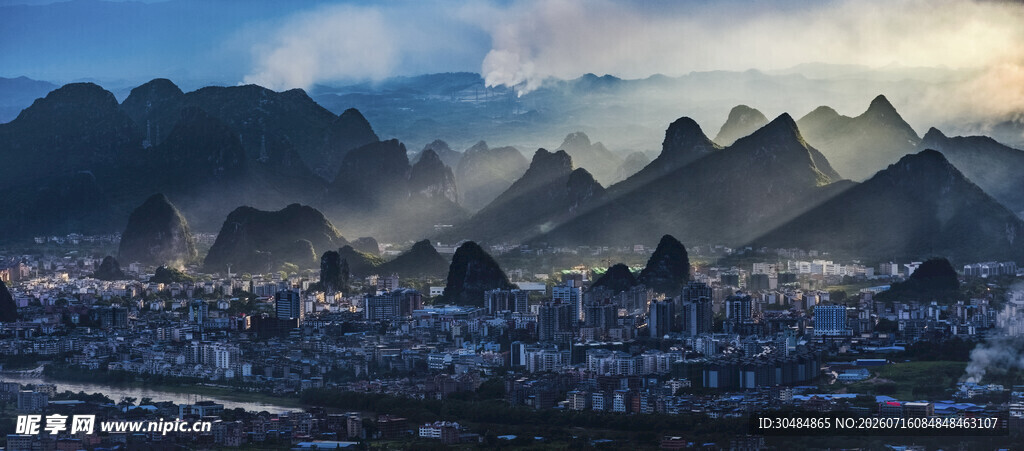 桂林山水晨曦风景