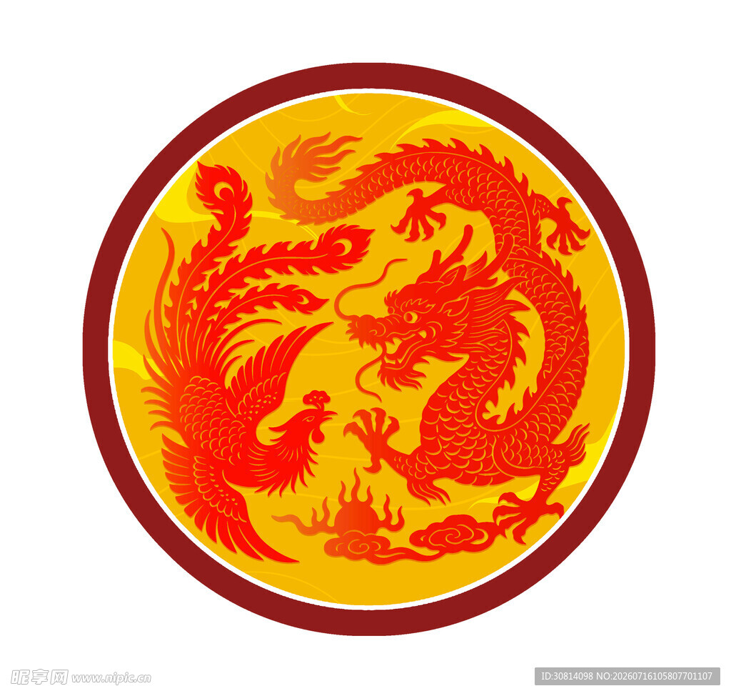 圆形龙纹图案
