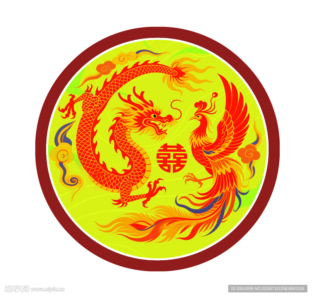 龙凤呈祥圆形图案