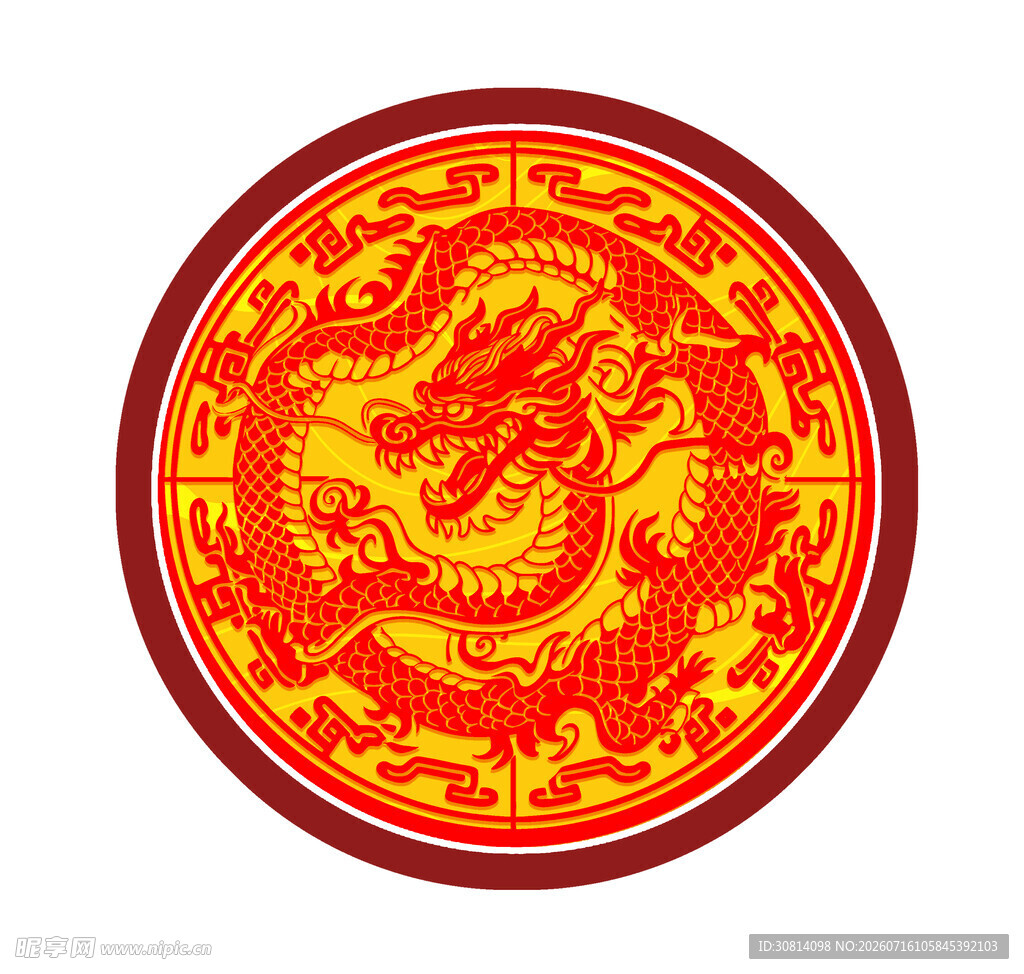 圆形龙纹图案