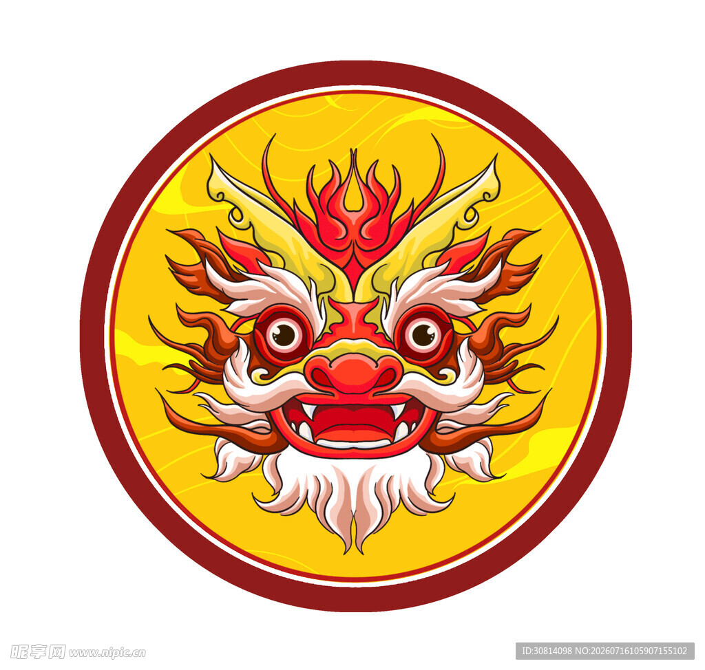 圆形龙纹图案
