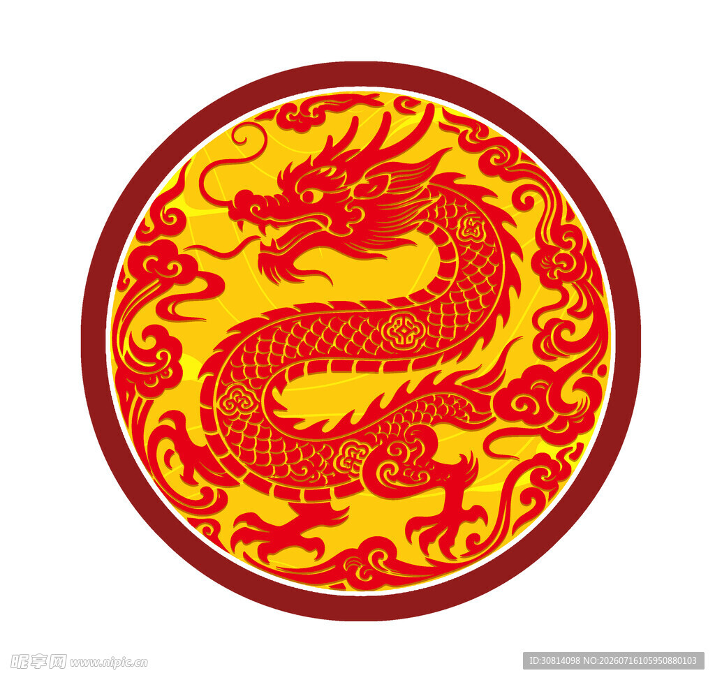 圆形龙纹图案