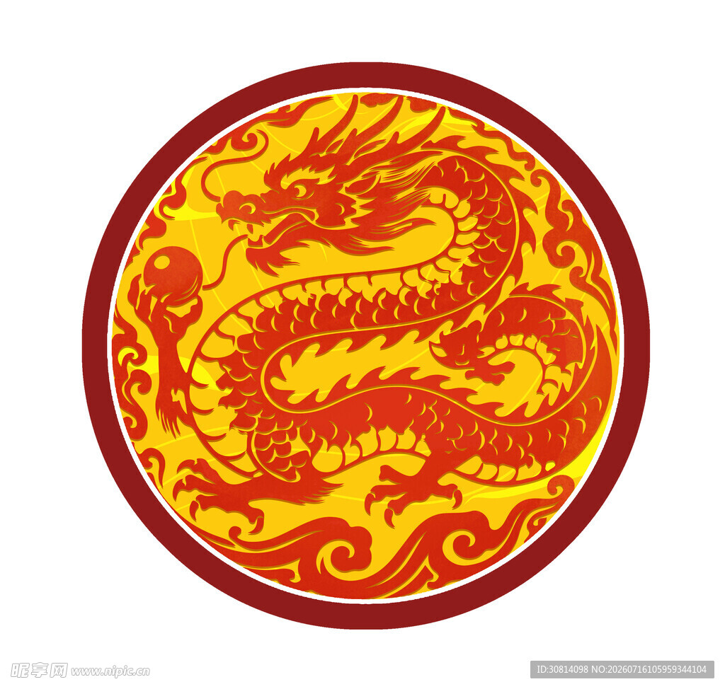 圆形龙纹图案