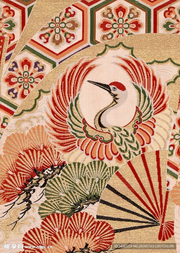 日式传统花鸟图案装饰画
