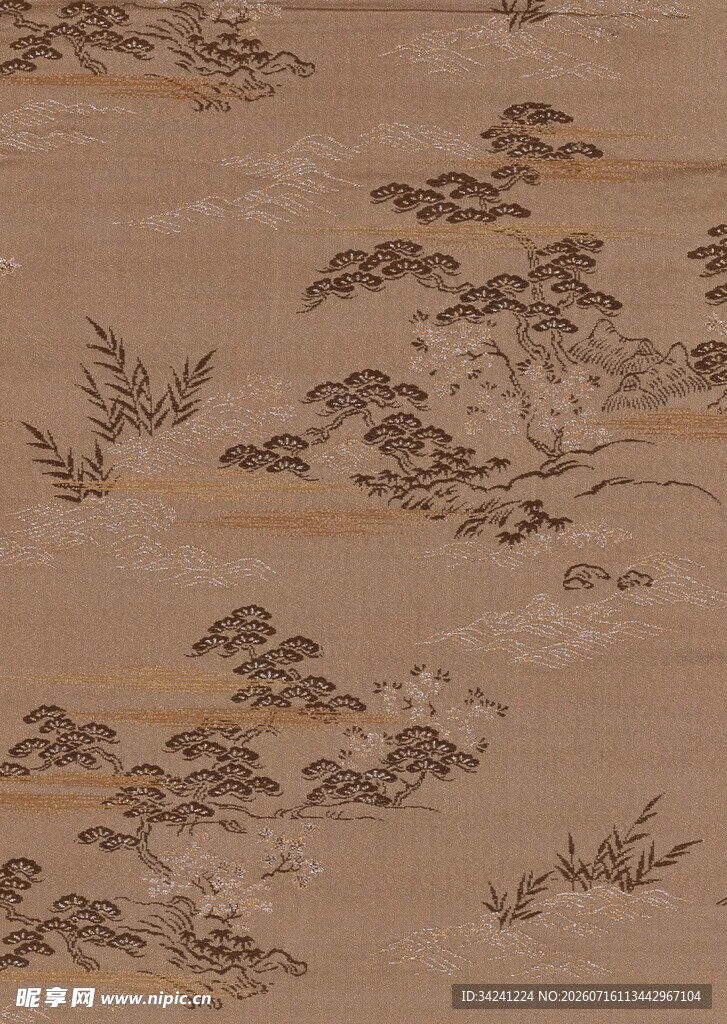 中式古典山水纹理图案