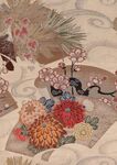 中式花卉刺绣图案