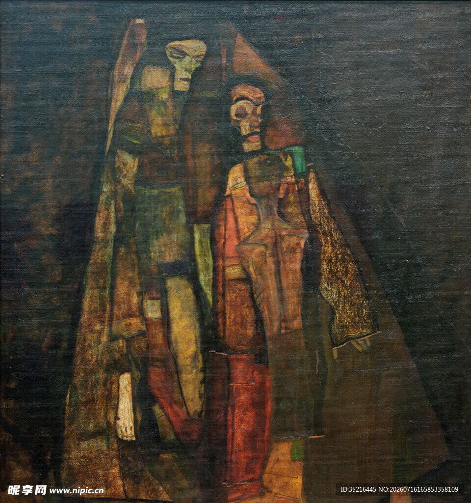 抽象人物油画艺术作品