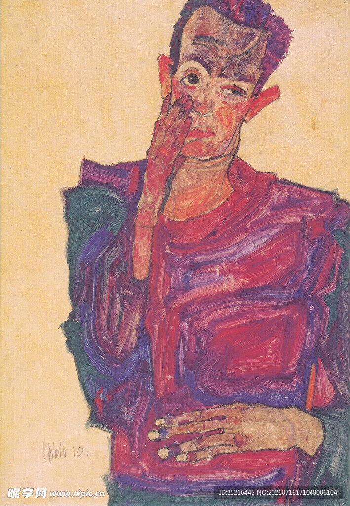 抽象风格人物油画作品