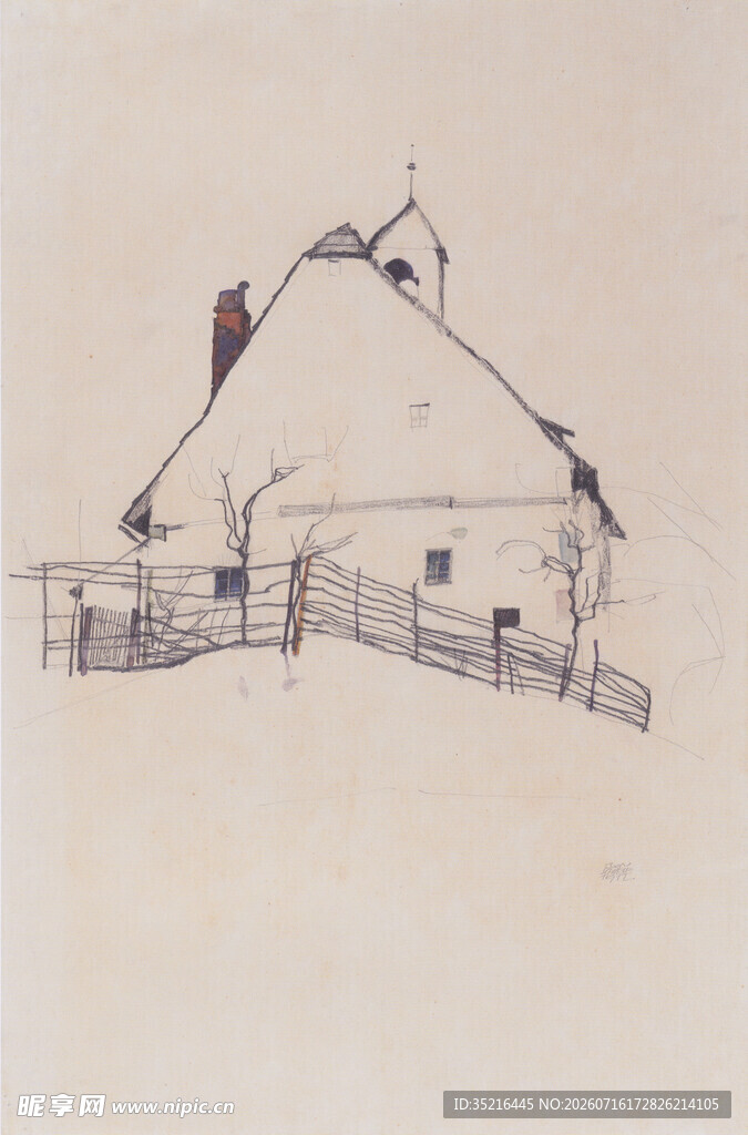 乡村小屋素描
