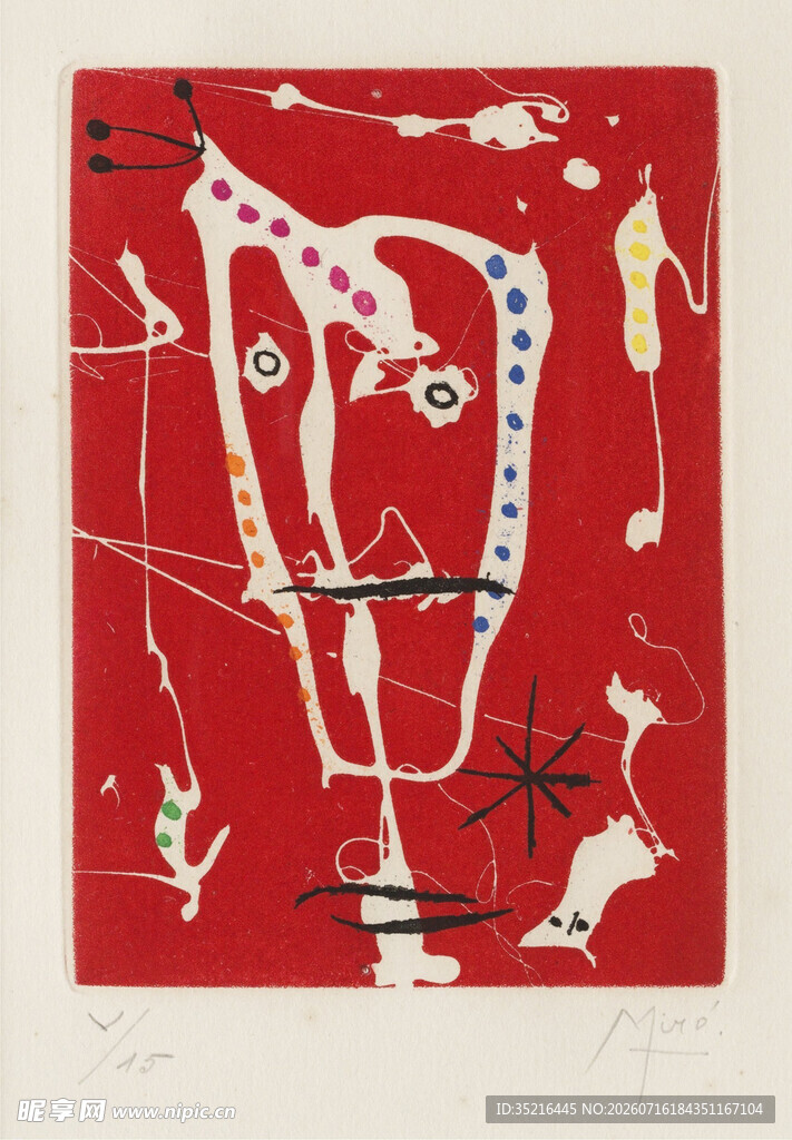 红色抽象艺术画作