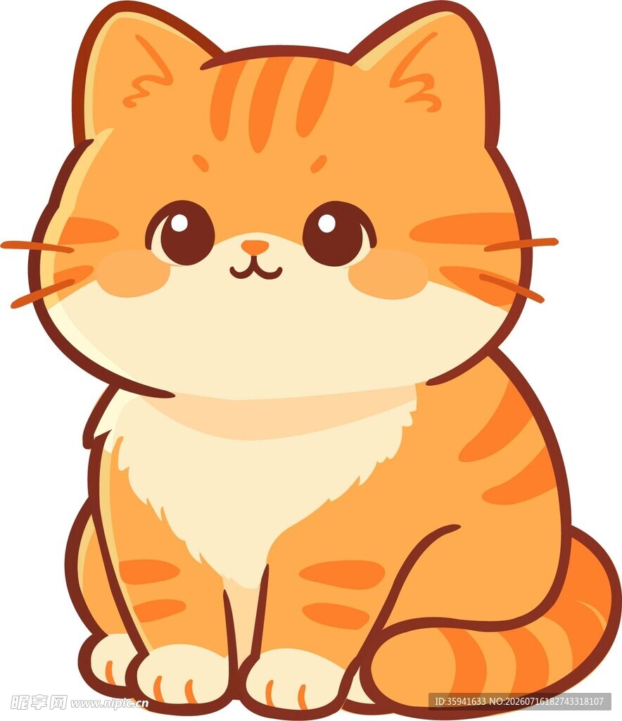可爱橘猫插画