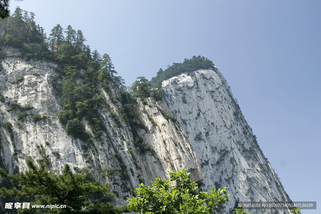 陡峭山壁与葱郁植被
