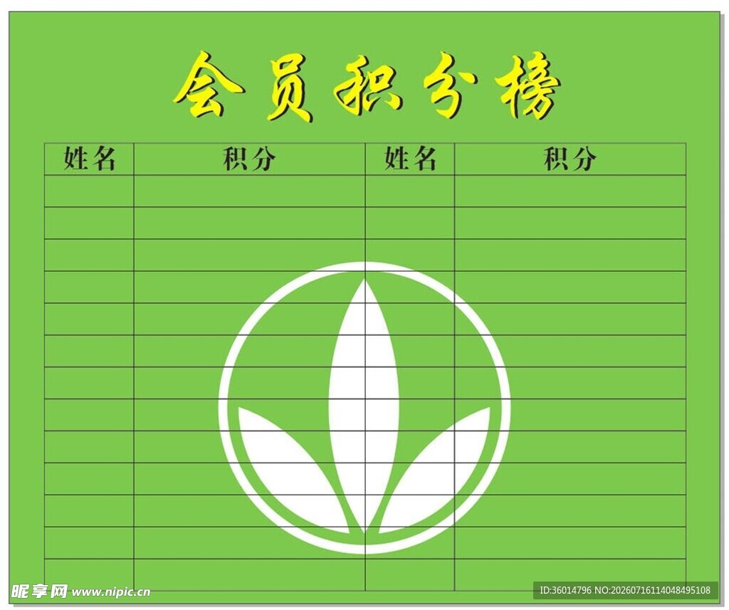 会员积分榜