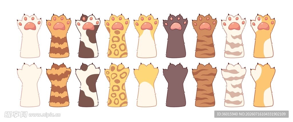 卡通猫爪素材