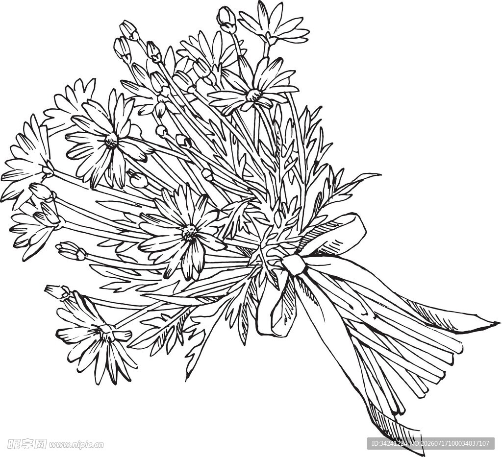 手绘花束插画
