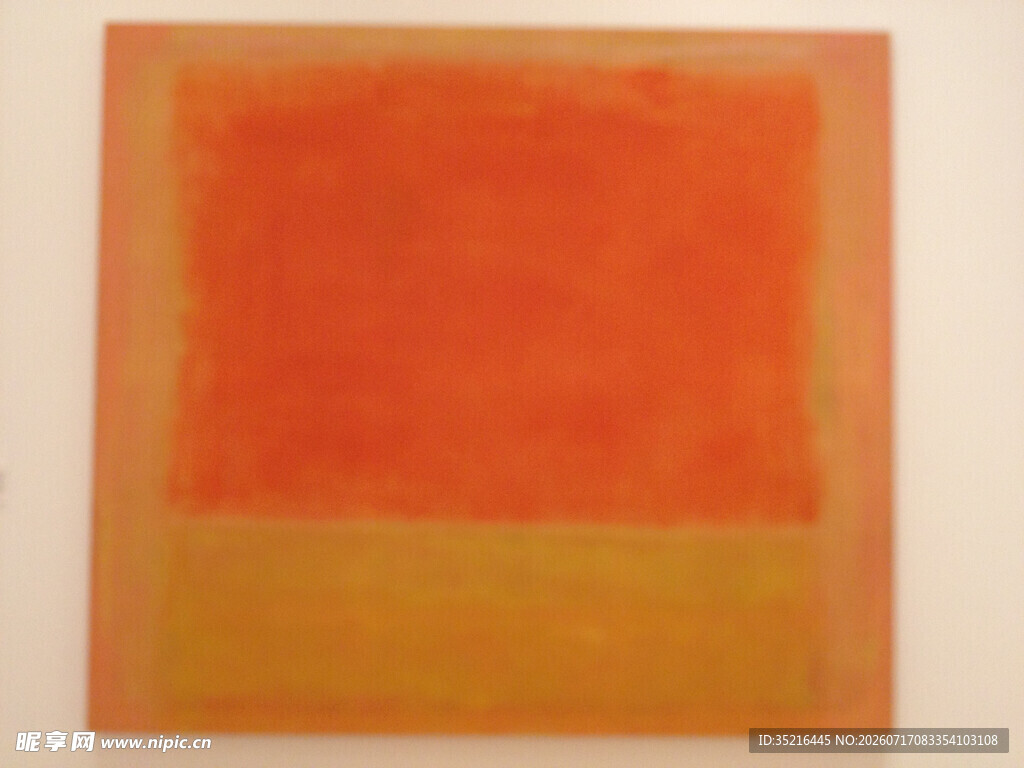 橙黄渐变方形抽象画作