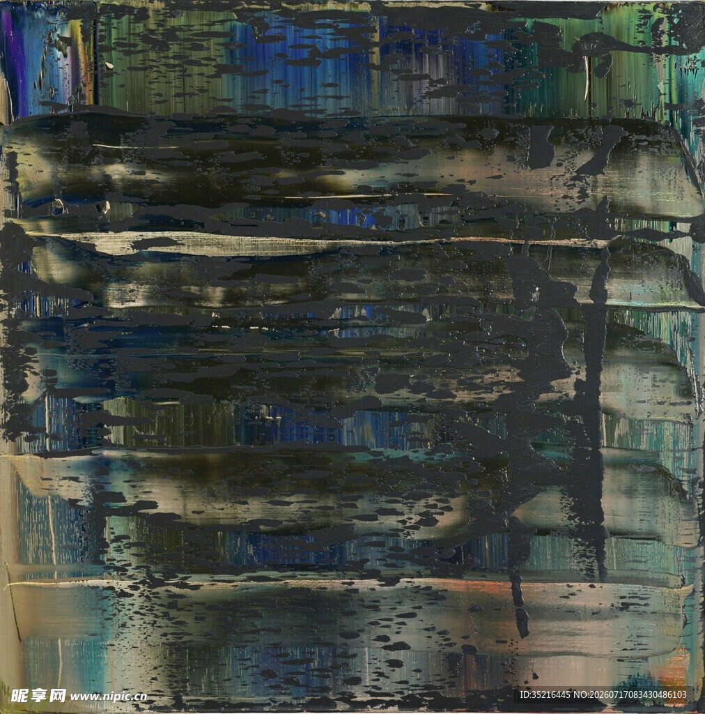 抽象色彩交织艺术画作