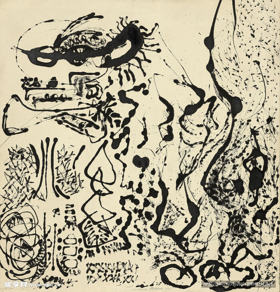 抽象涂鸦艺术创作画面